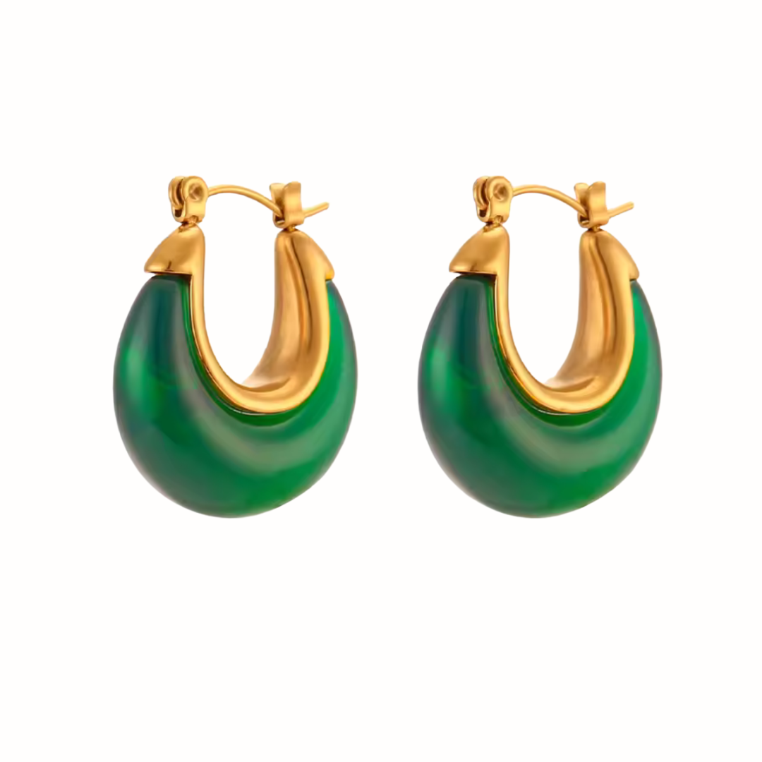 Sea Emerald Hoop